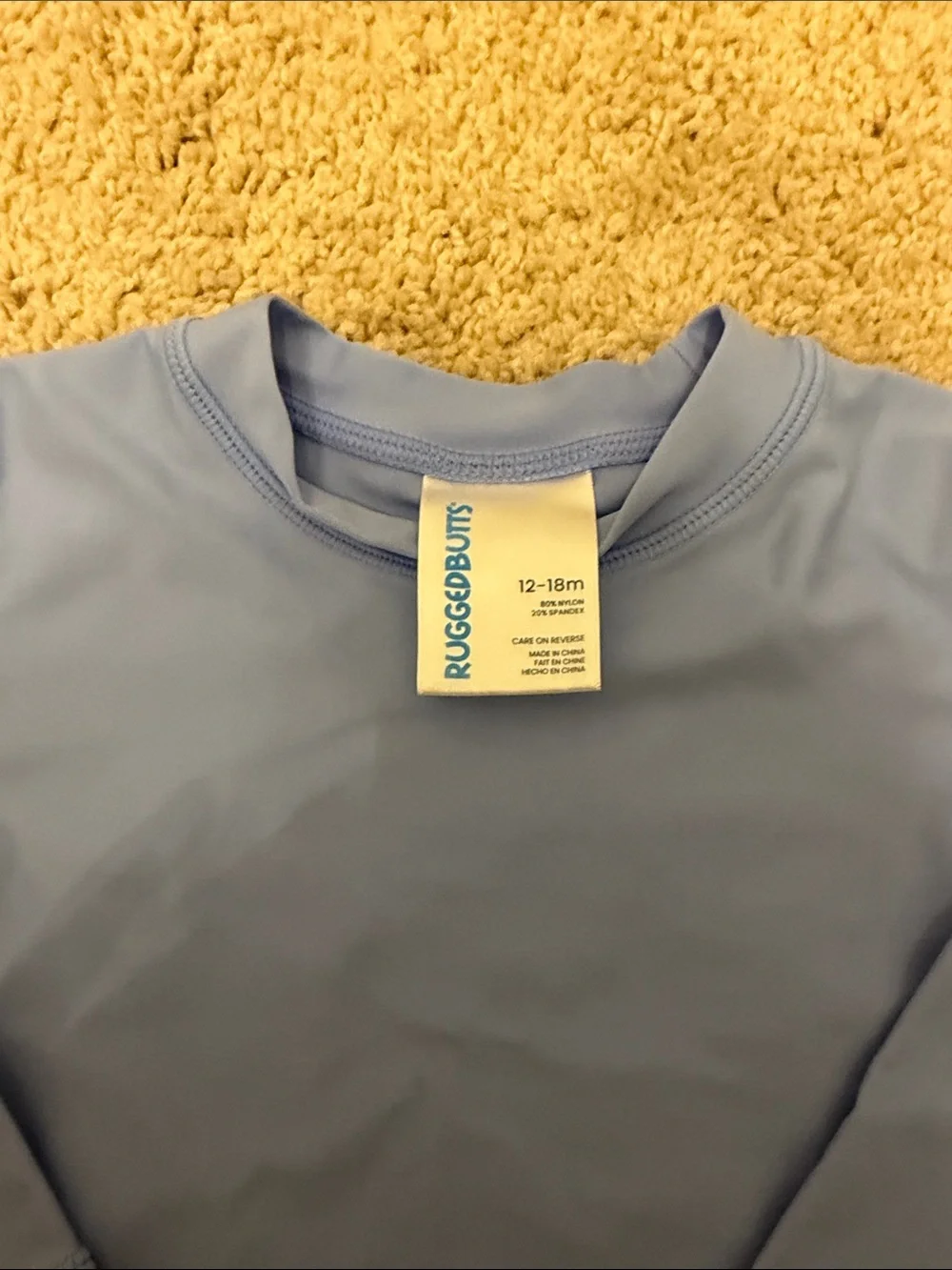 Girls' Light Blue Long-Sleeve Rashguard with Floral Swim Shorts